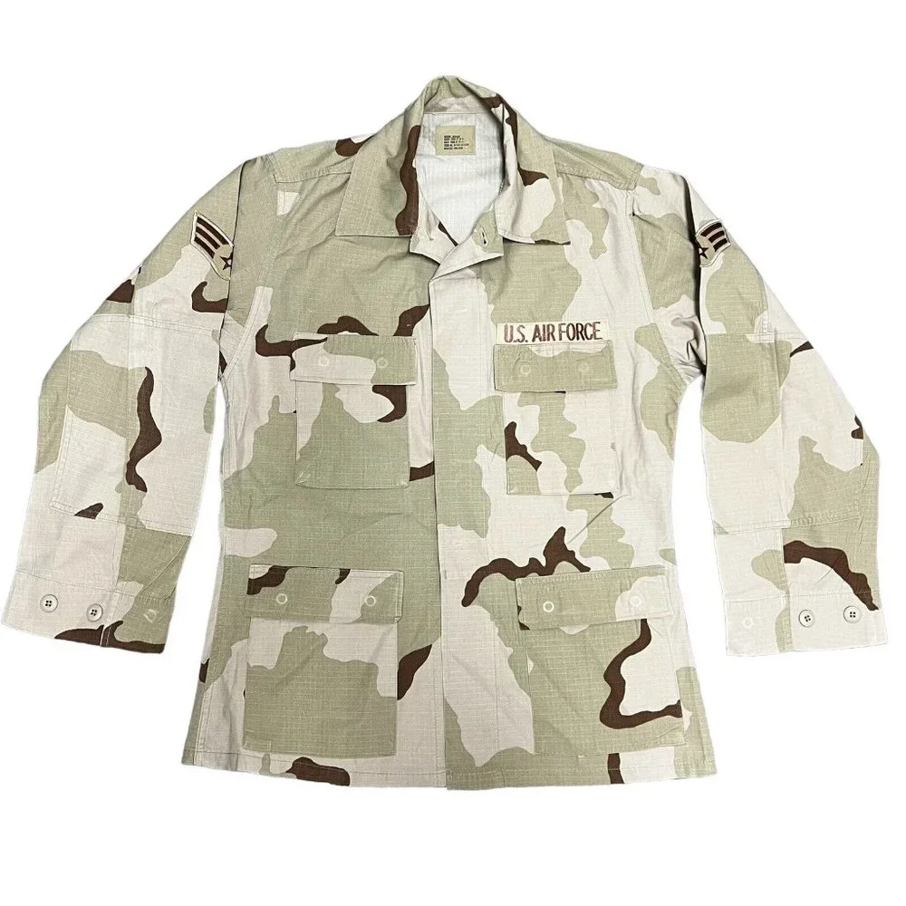 US Air Force Combat Military Coat Desert Jacket Medium Regular Camouflage Beige - Picture 2 of 16